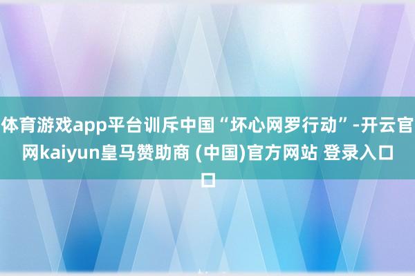 体育游戏app平台训斥中国“坏心网罗行动”-开云官网kaiyun皇马赞助商 (中国)官方网站 登录入口
