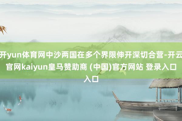 开yun体育网中沙两国在多个界限伸开深切合营-开云官网kaiyun皇马赞助商 (中国)官方网站 登录入口