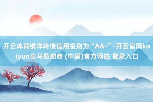 开云体育镇洋转债信用级别为“AA-”-开云官网kaiyun皇马赞助商 (中国)官方网站 登录入口
