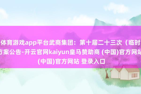 体育游戏app平台武商集团：第十届二十三次（临时）董事会方案公告-开云官网kaiyun皇马赞助商 (中国)官方网站 登录入口