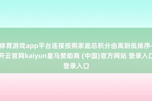 体育游戏app平台连接按照家庭总积分由高到低排序-开云官网kaiyun皇马赞助商 (中国)官方网站 登录入口